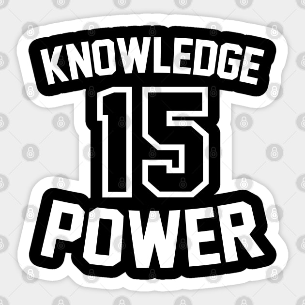 Knowledge 15 Power Sticker by giovanniiiii